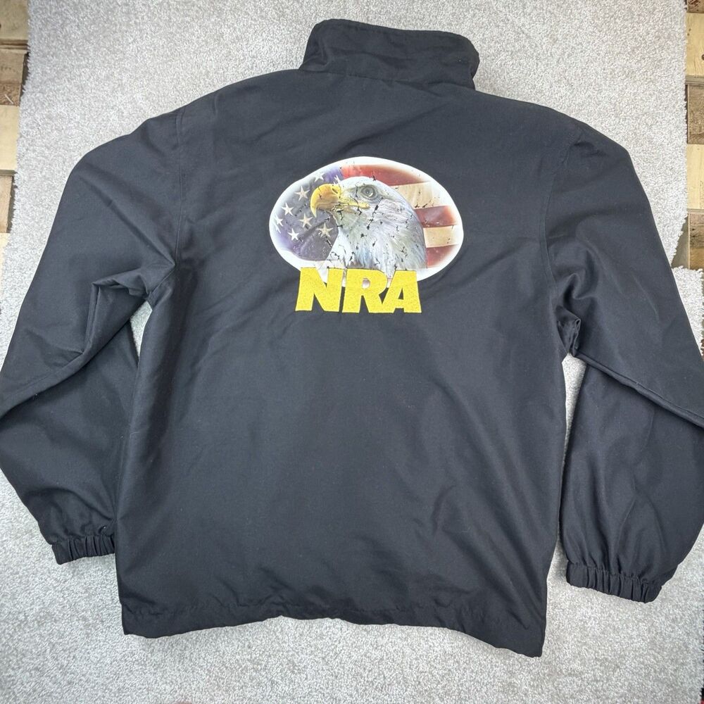 NRA National Rifle Association Black Logo Jacket Windbreaker w/Eagle‎ Men's M